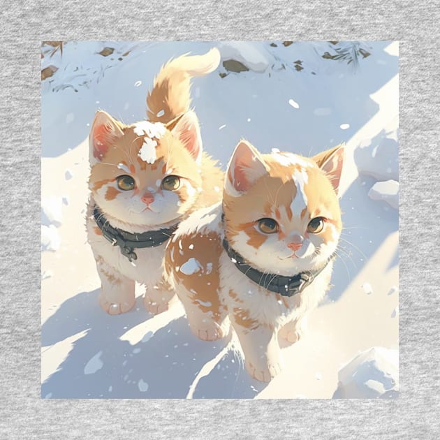 Two Kittens in the Snow by Star Scrunch